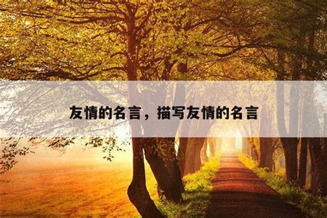 朋友之道名言|关于友情的名言警句，有关珍惜友谊的名言